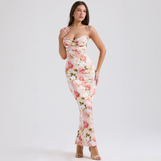 SC Print Sling Slim Split Maxi Dress GWSD-D1993529