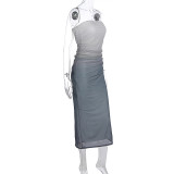 SC Wrap Slim Gradient Color Long Dress GWSD-D1993617