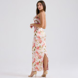SC Print Sling Slim Split Maxi Dress GWSD-D1993529