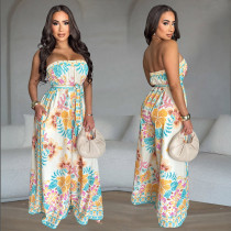 SC Sexy Print Backless Wide Leg Jumpsuit BY-7312