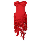 SC Sexy Solid Color Off Shoulder Ruffle Mini Dress AIL-262