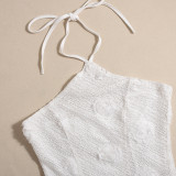 SC Solid Color Halterneck Backless Mini Dress GNZD-32293DBY