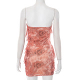 SC Sexy Ruffles Mesh Tube Top Dress GDSF-J25DS062