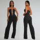 SC Sexy Wrap Chest Top And Staight Pants 2 Piece Set  BY-7367