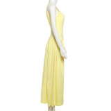 SC Sleeveless Square Neck Solid Maxi Dress XEF-K24D69835
