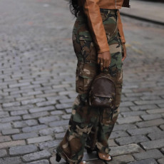 SC Camouflage Print Straight Pants LSD-24471