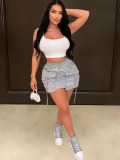 SC Zipper Solid Color Sexy Mini Skirt LSD-2424