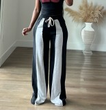 SC Color Block Patchwork Loose Straight Pants LSD-2490
