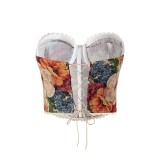 SC Sexy Print Tie Up Wrap Chest Tops GPBY-6326