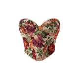 SC Sexy Print Tie Up Wrap Chest Tops GPBY-6326