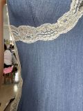 SC Lace Patchwork Sling Split Mini Dress GFCF-1366