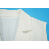 SC Solid Color Sleeveless Lapel Wide leg Jumpsuit YF-20211