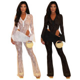 SC Sexy See Through Bodysuit Lace Two Piece Pants Set YF-10835