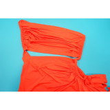 SC Solid Color Slash Neck Backless Split Maxi Dress YF-20195