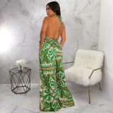 SC Print Sleeveless Backless Maxi Dress YF-20162
