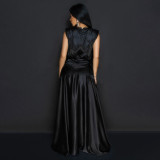 SC Deep V Neck Sleeveless Split Maxi Dress YF-20114