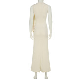 SC Fashion Tie Up Slash Shoulder Maxi Dress GLRF-TWBD31375