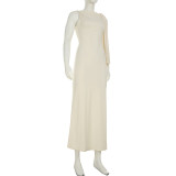 SC Fashion Tie Up Slash Shoulder Maxi Dress GLRF-TWBD31375