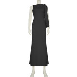 SC Fashion Tie Up Slash Shoulder Maxi Dress GLRF-TWBD31375