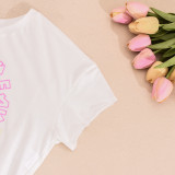 SC Letter Print Short Sleeve Tassel T Shirts GFRT-7710TG