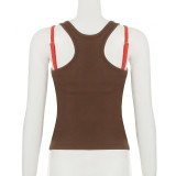 SC Solid Colorblocked Layered Wear Vest 2 Piece Set GLRF-MDT35924