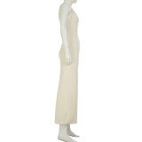 SC Fashion Tie Up Slash Shoulder Maxi Dress GLRF-TWBD31375