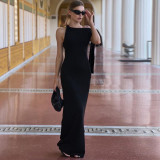 SC Fashion Tie Up Slash Shoulder Maxi Dress GLRF-TWBD31375