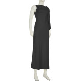 SC Fashion Tie Up Slash Shoulder Maxi Dress GLRF-TWBD31375