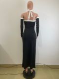 SC Sexy Hollow Out High Split Maxi Dress QODY-6063