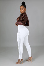 SC High Waist Print Tassel Solid Color Pants GFMA-034
