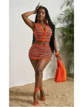 SC Sleeveless Knits Sexy Two Piece Shorts Set QXTF-83030