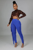 SC High Waist Print Tassel Solid Color Pants GFMA-034