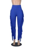 SC High Waist Print Tassel Solid Color Pants GFMA-034
