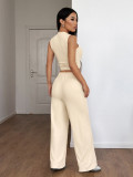 SC Solid Color Sleeveless T Shirt Two Piece Pants Set GZYU-D2419029