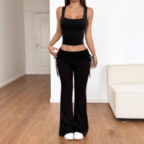 SC Solid Color Sport Tank Tops Two Piece Pants Set GZYU-D2419020