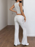 SC Solid Color Sport Tank Tops Two Piece Pants Set GZYU-D2419020