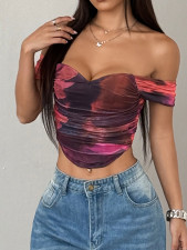 SC Sexy Print Tube Top Slim Tops GZYU-D2412039