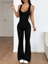SC Sport Solid Sleeveless Wide Leg Jumpsuit GZYU-GA129