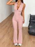 SC Sport Zipper Solid Color Wide Leg Pant Suit GZYU-K2529179