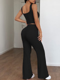 SC Solid Color Sport Vest Two Piece Pants Set GZYU-D2419012