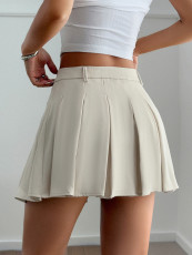 SC Solid Color Pleated Half Body Skirt GZYU-D2520009