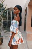 SC Off Shoulder Print Mini Dress GSNU-8051