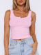 SC Sleeveless Button Solid Color Tank Tops GZYU-D2412074