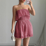 SC Solid Color Wrap Chest Slim Romper GZEY-D2326004