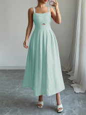 SC Sleeveless Sling Pleated Midi Dress GZEY-D2523008