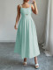 SC Sleeveless Sling Pleated Midi Dress GZEY-D2523008