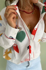 SC Long Sleeve Print Lapel Neck Shirt GSNU-5010