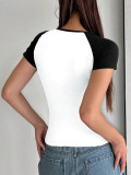 SC U Neck Solid Color Knits T Shirt GZYU-K2514005
