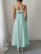SC Sleeveless Sling Pleated Midi Dress GZEY-D2523008