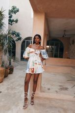 SC Off Shoulder Print Mini Dress GSNU-8051